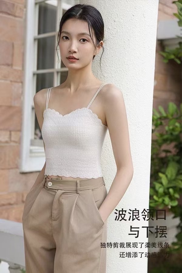 纯欲短款裹胸上衣内搭美背轻职风吊带柔美背心打底
