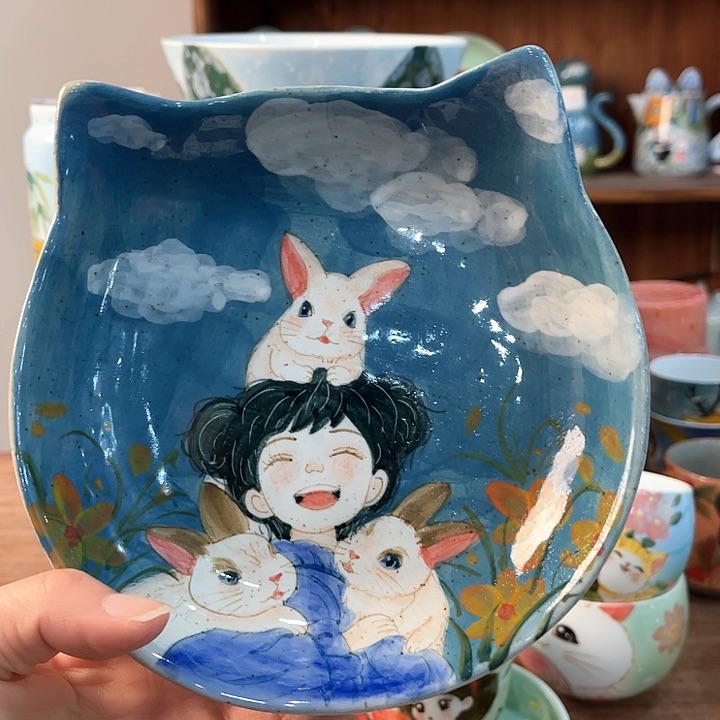 陶景德镇釉下手绘陶瓷 