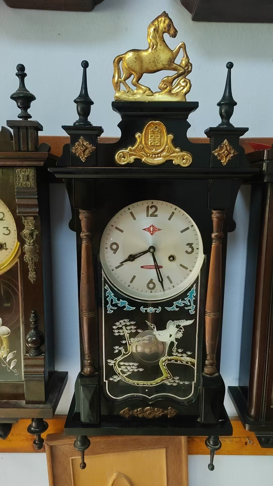 老钟挂钟钟表实木钟怀旧收藏老物件80年代木质可用