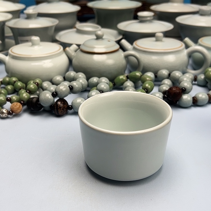 杯月白月马蹄杯原矿原釉原产地