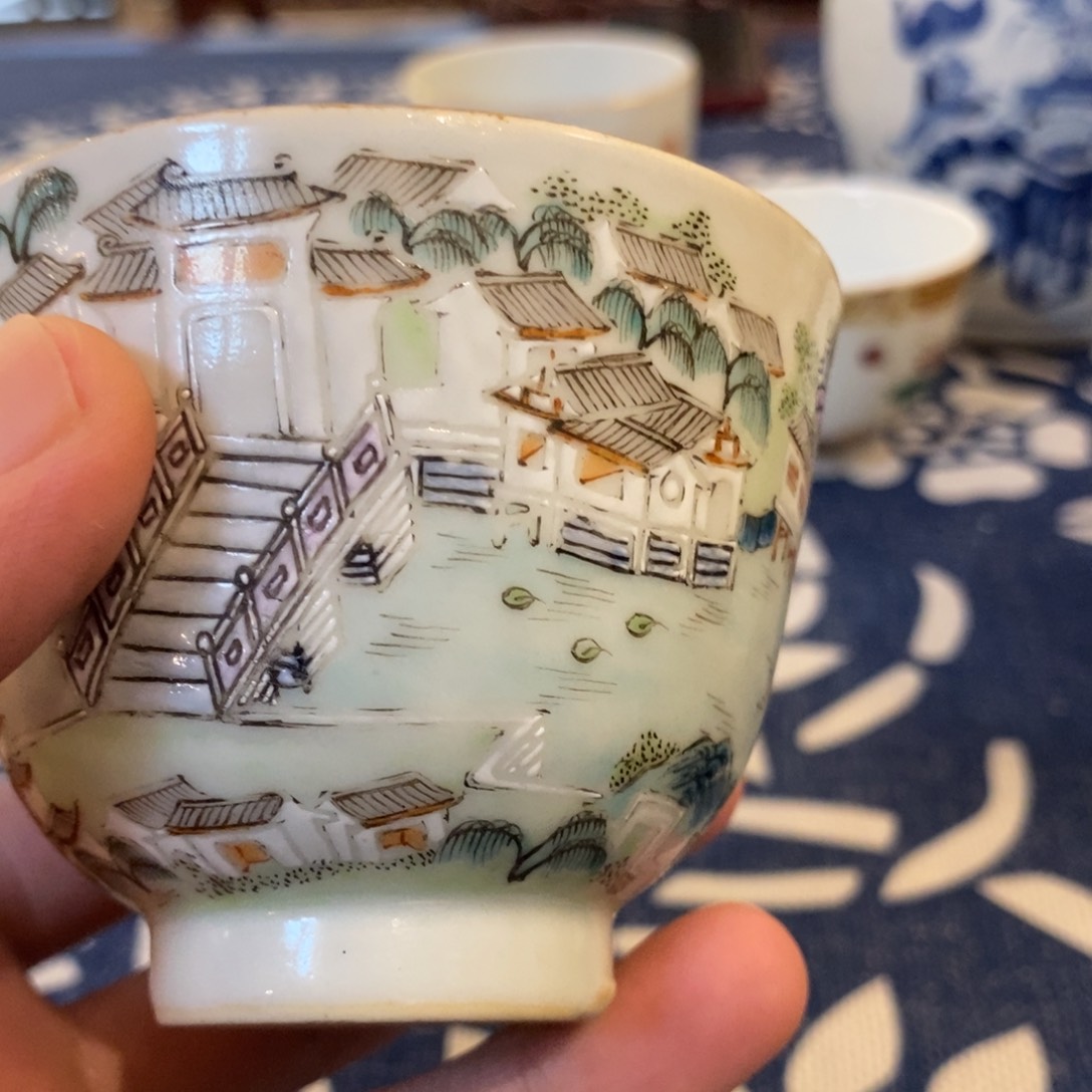 青花 粉彩 人物 花鸟天**子