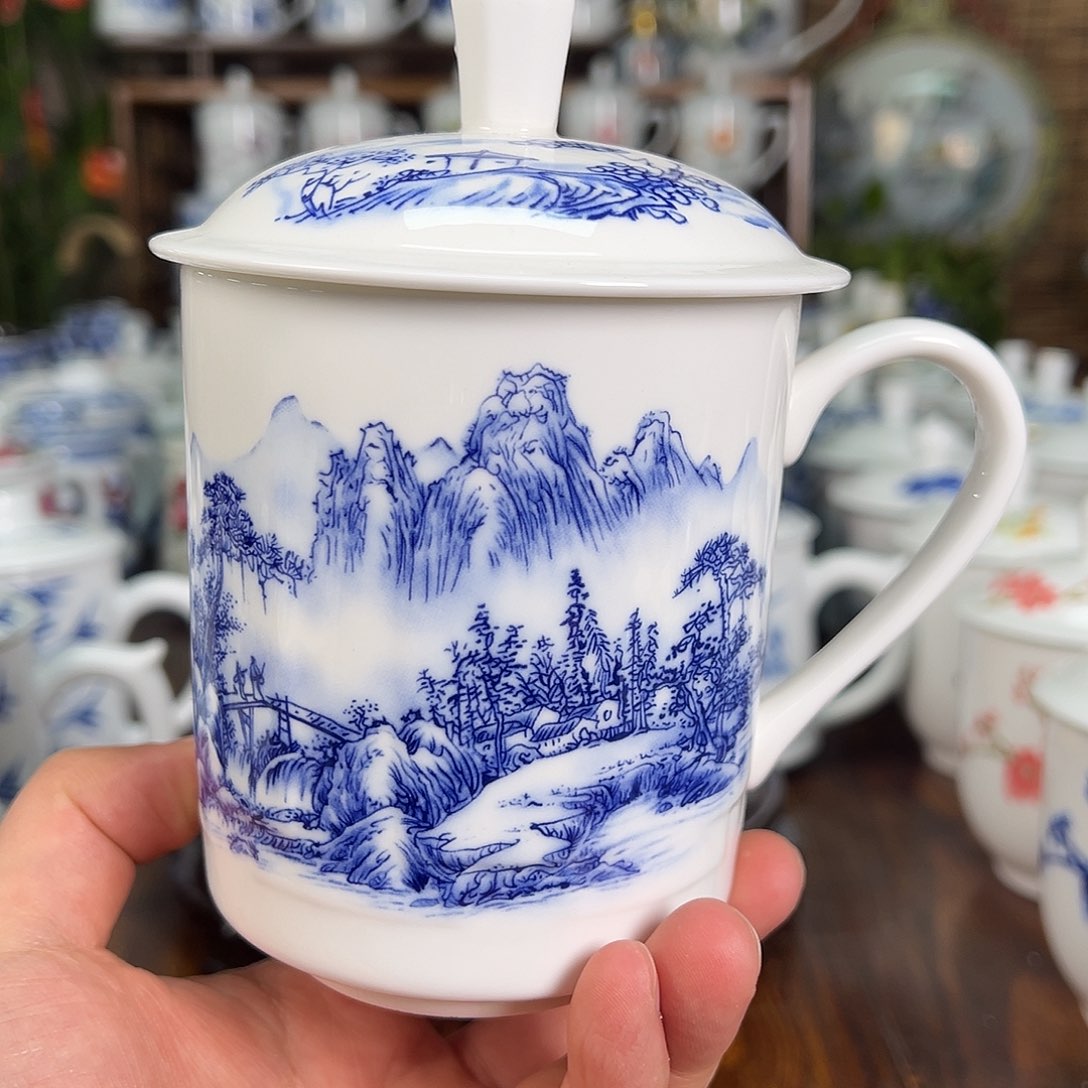 微瑕景德镇陶瓷高温瓷办公杯