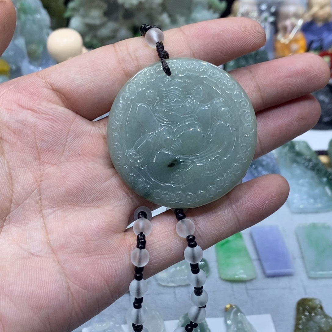 翡翠未镶嵌吊坠(不含链)财神