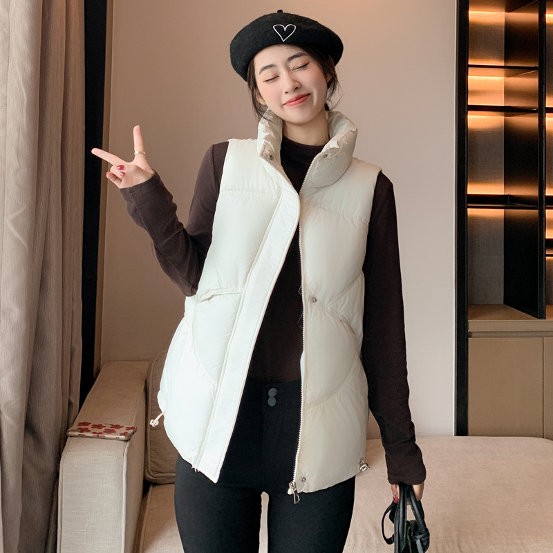 胖mm棉服马甲女秋冬新款2024韩版百搭棉背心马夹大码坎肩外穿209