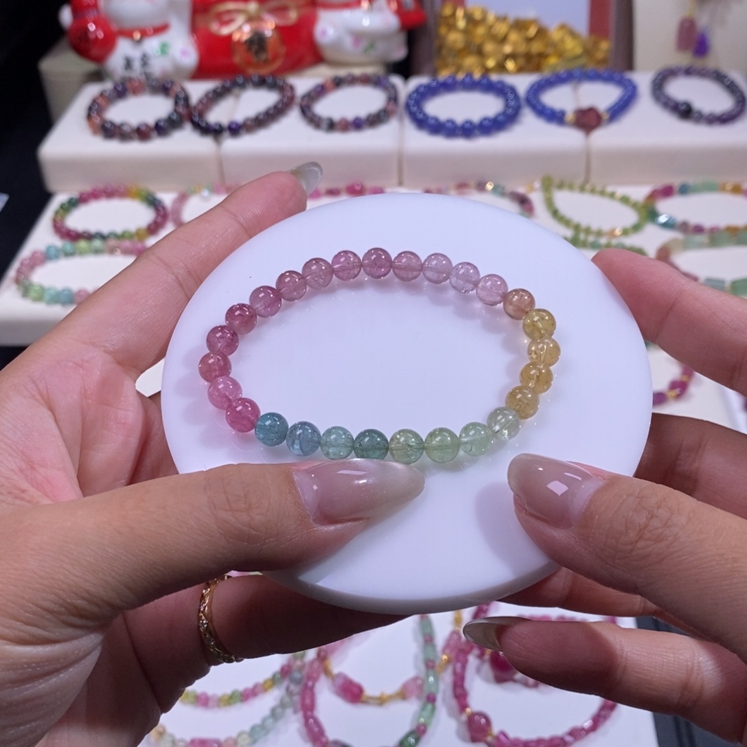 碧玺手链未镶嵌渐变碧玺手链