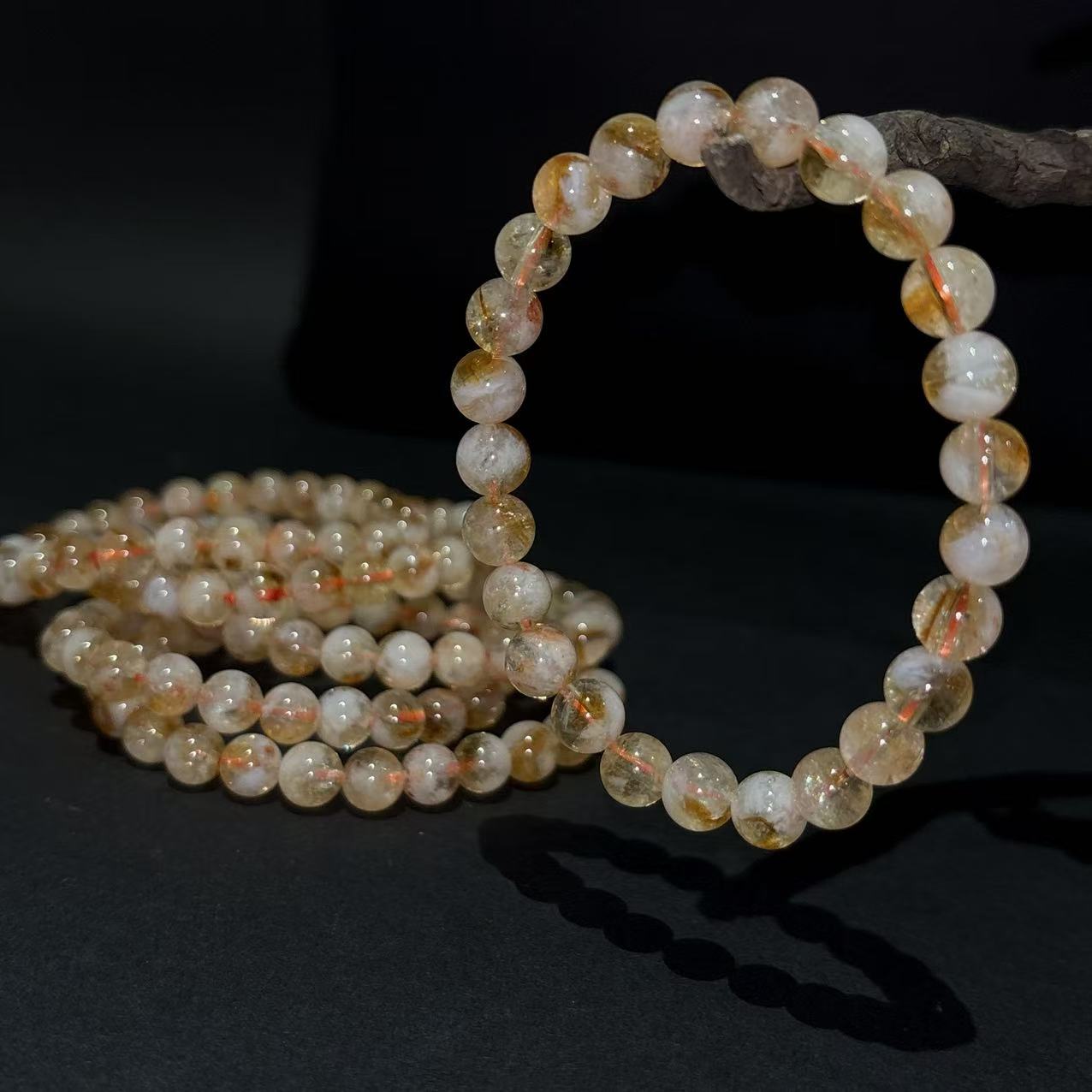 【小猪甄选】XYZ044焦糖奶盖圆珠手串约7+mm多样性发其一