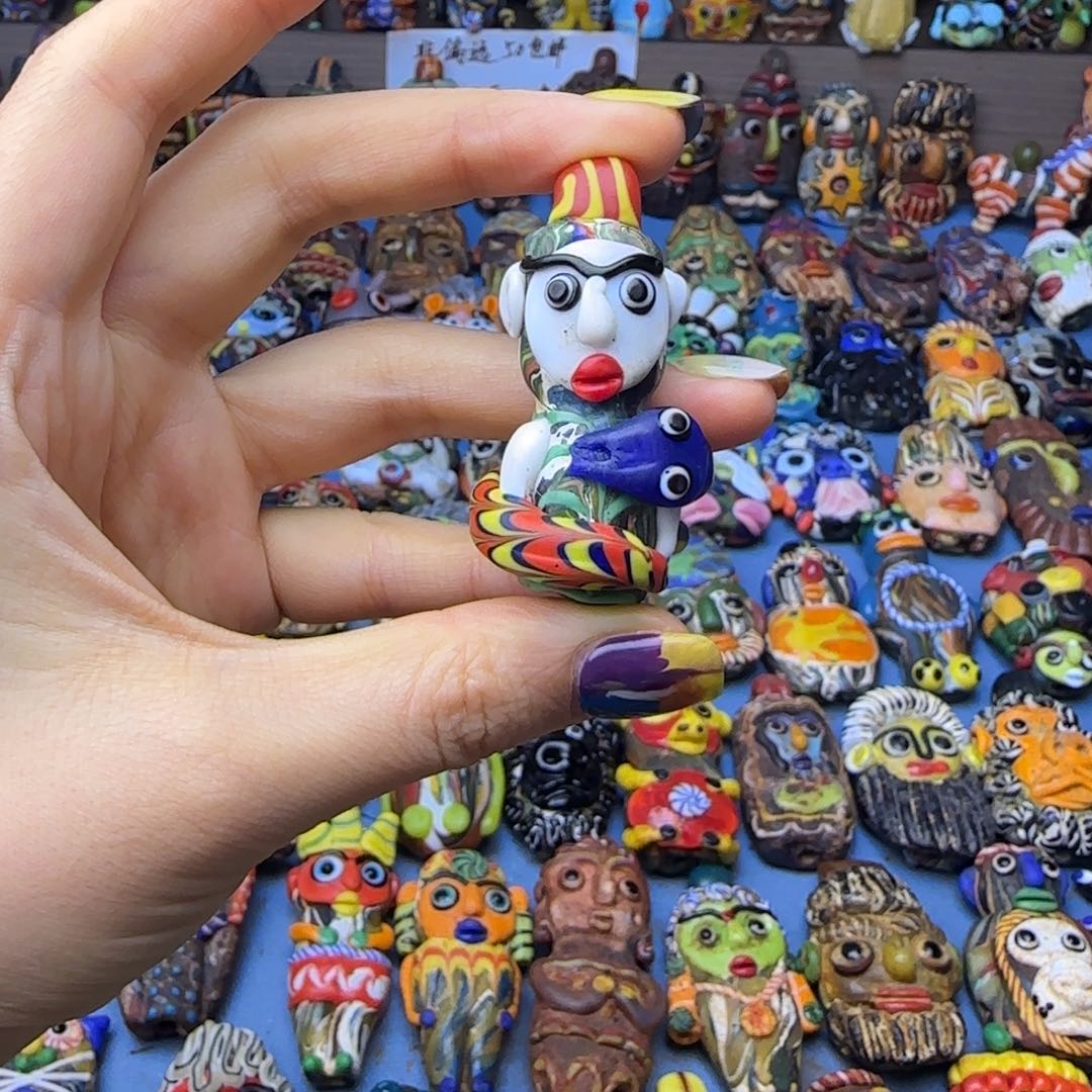 琉璃非金属蛇娃吊坠