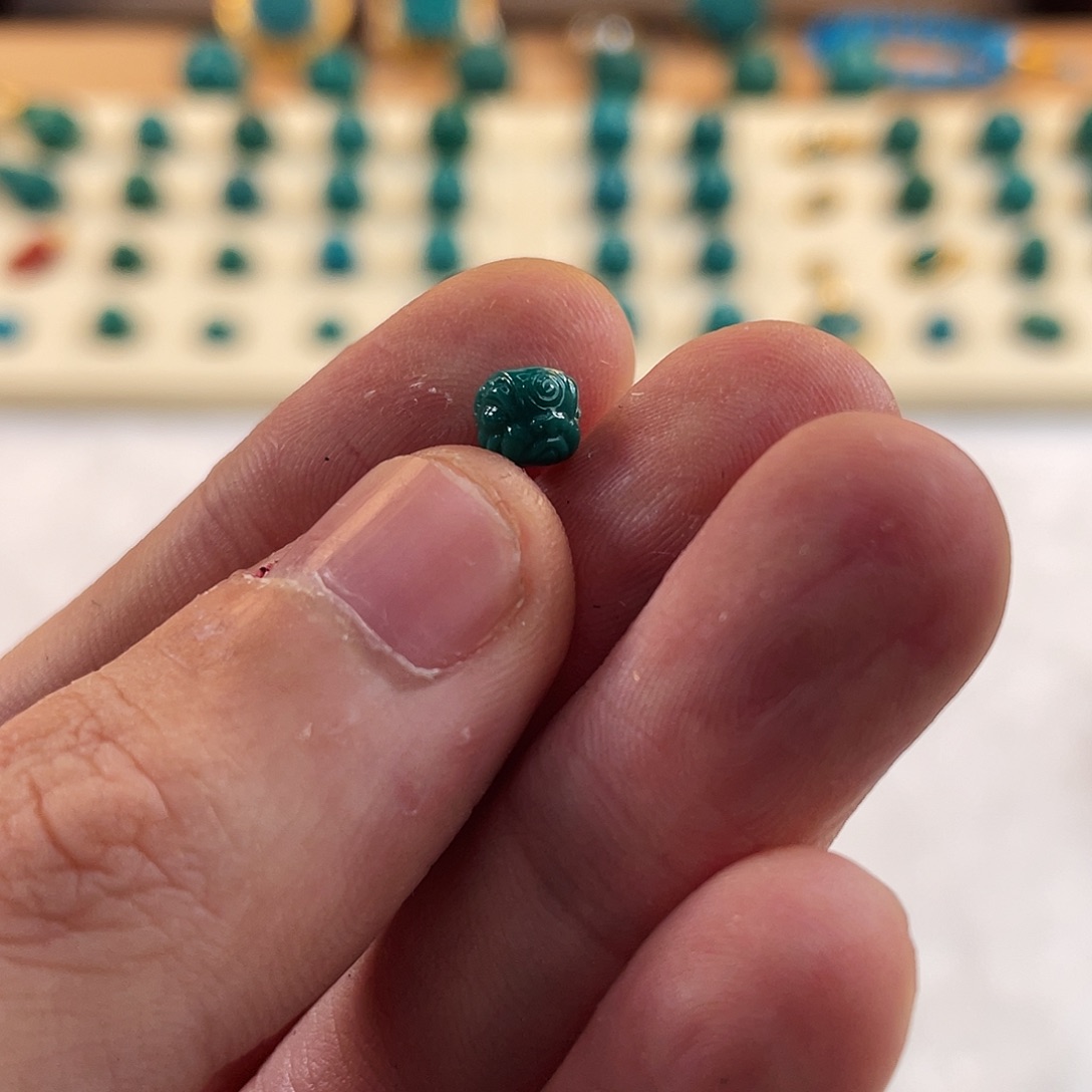 绿松石未镶嵌耳饰