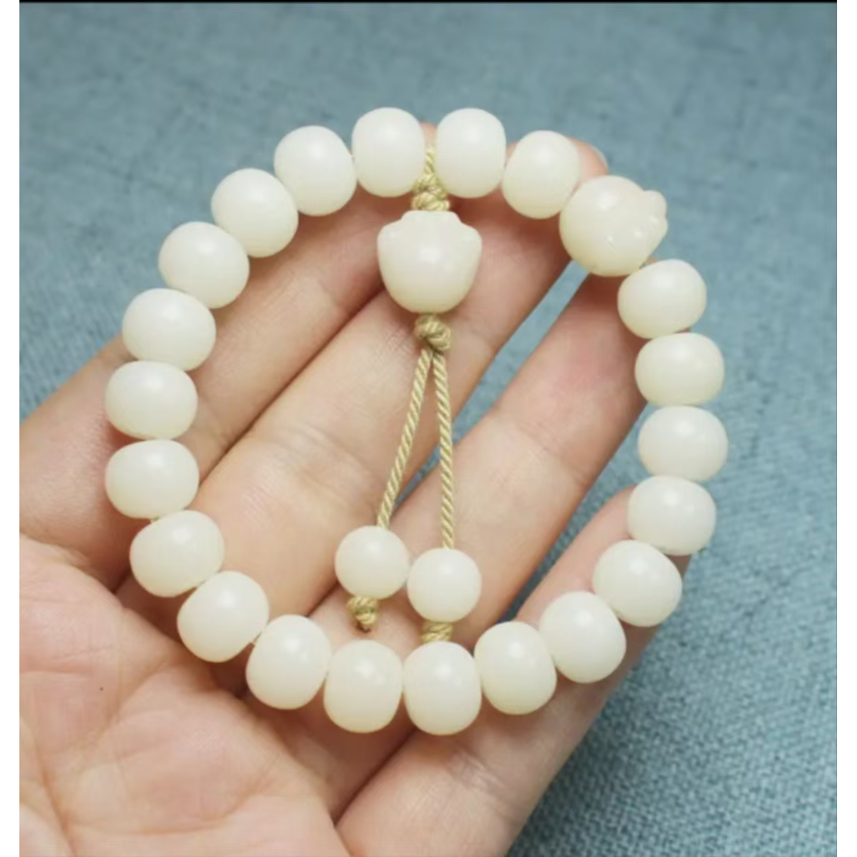 炭烧猫爪菩提手链女款天然白玉菩提手串10mm*8mm{无礼盒} A  001