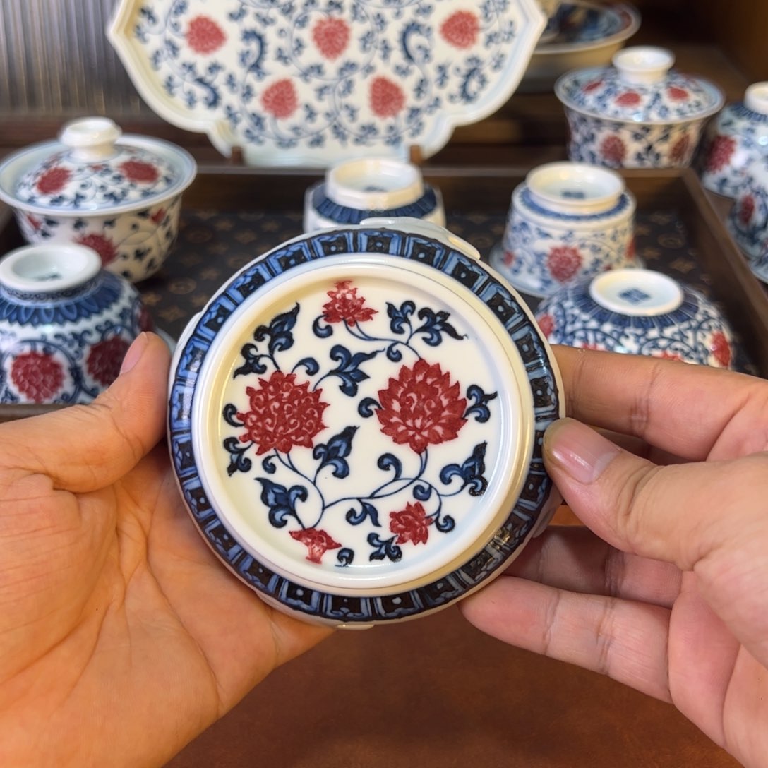 摆件景德镇茶器原矿釉里红