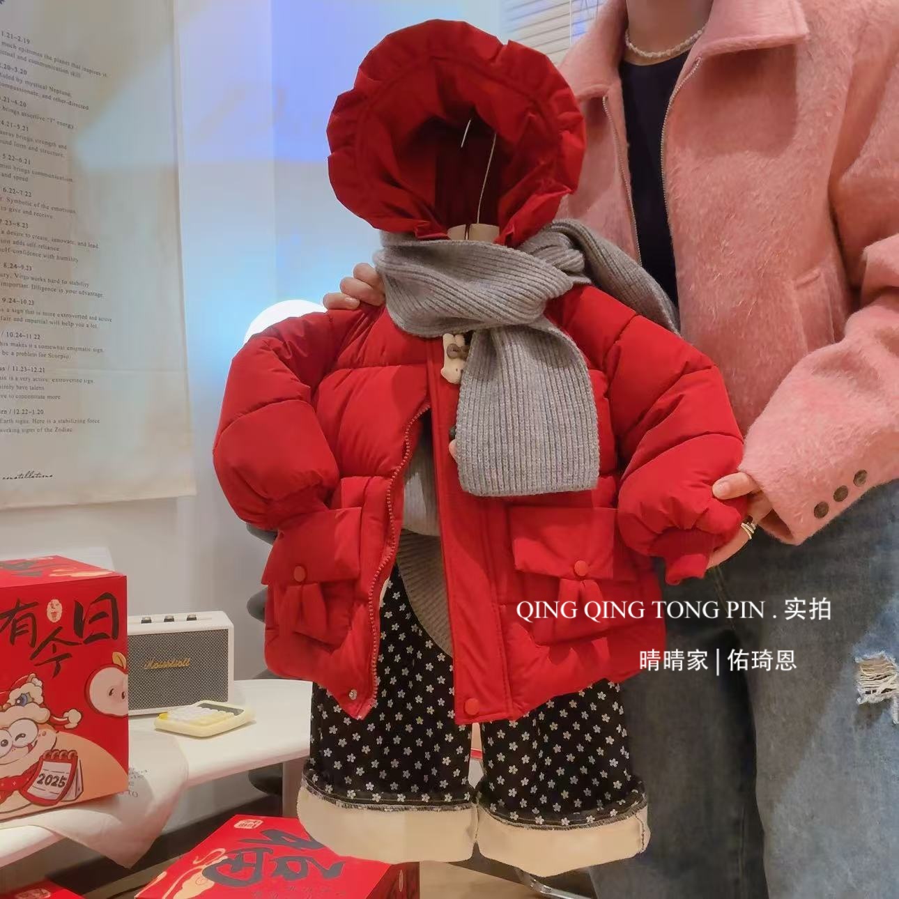 女童冬装棉服2025新款儿童加绒加厚棉袄外套宝宝冬季洋气保暖棉衣