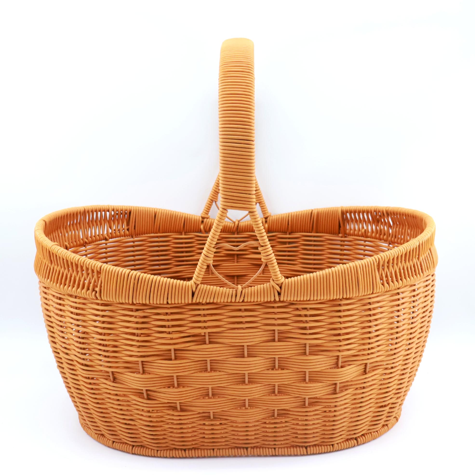 大容量元宝篮纯手工仿藤编家用购物户外野餐露营简约摘菜买菜篮子