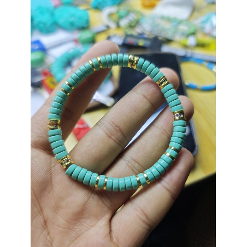 o12奶油绿药片手串6mm