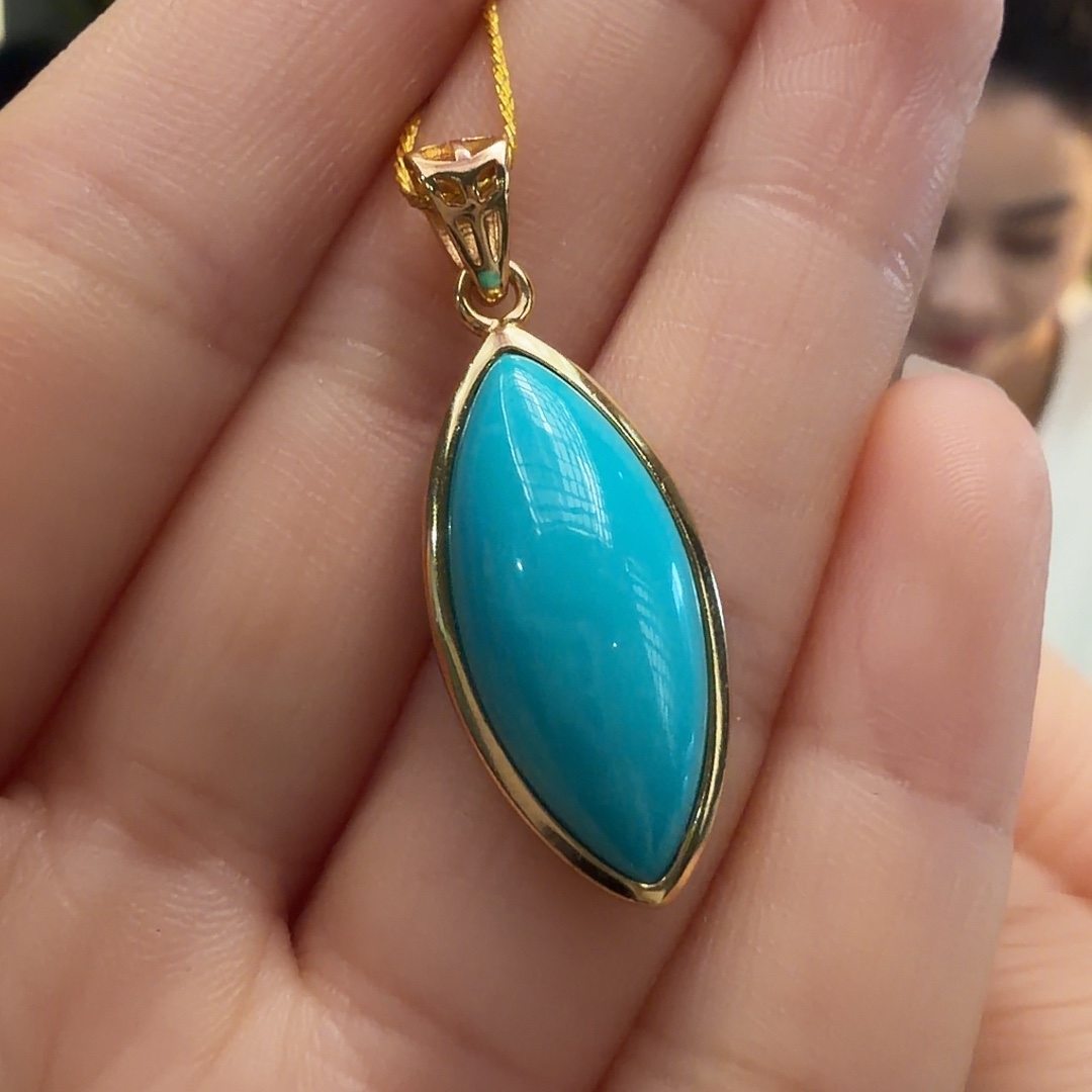 绿松石银S925镶嵌颈饰