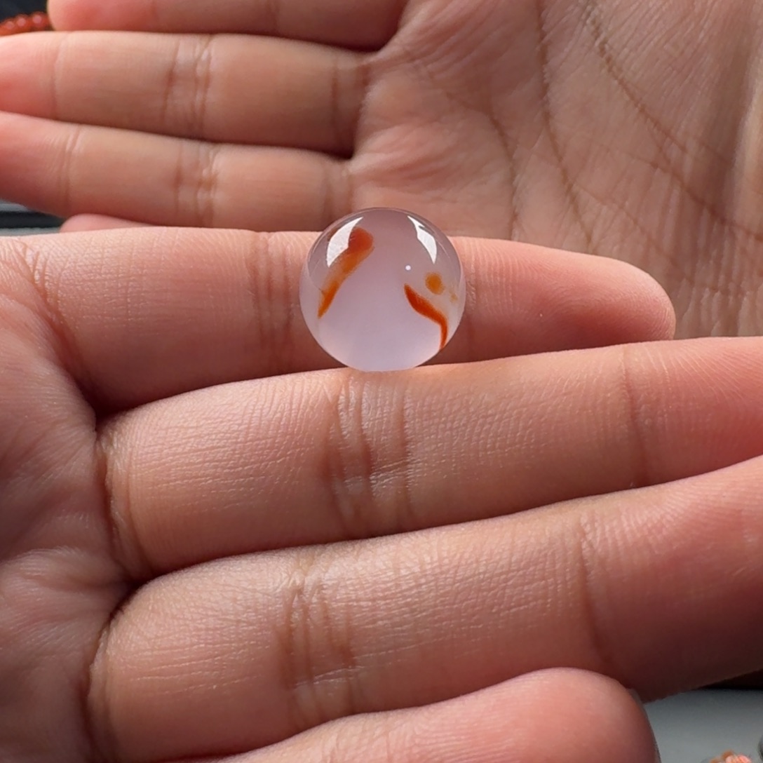 南红玛瑙未镶嵌干掌飘花14.8mm