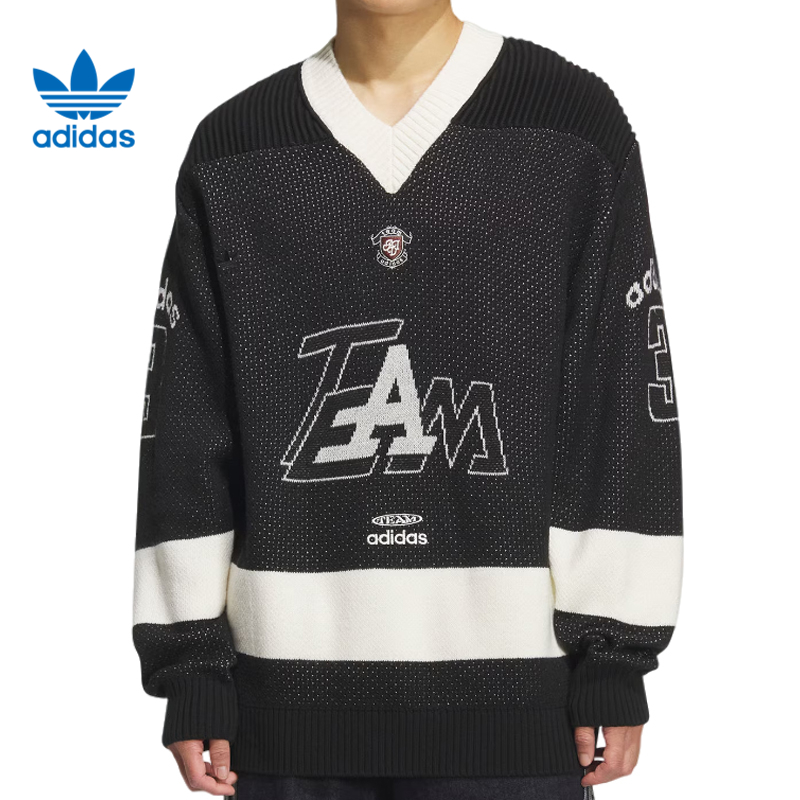 adidas阿迪达斯【环】三叶草男子运动休闲毛衣套头衫KF4467