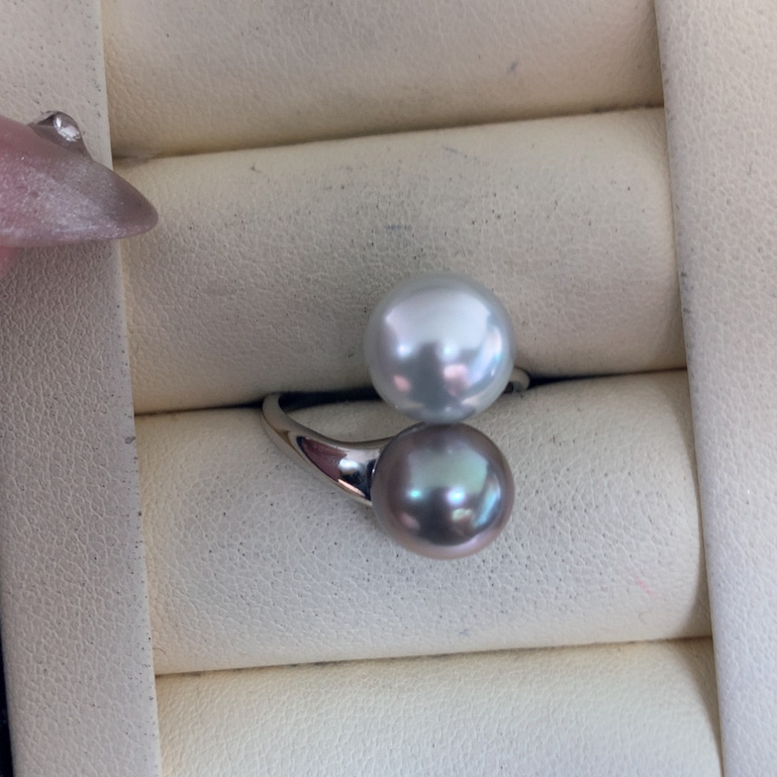 海水珍珠戒指银S925镶嵌