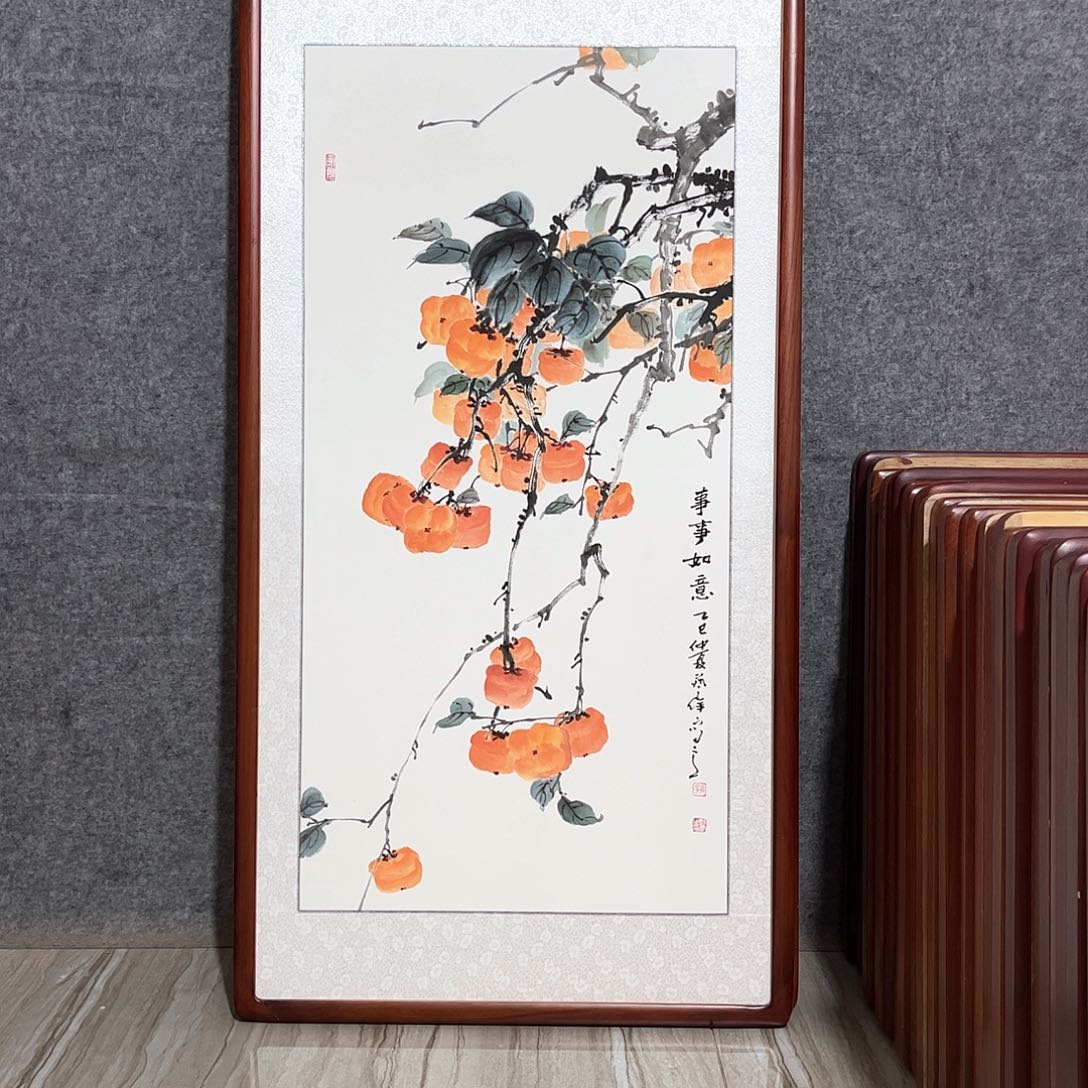 国画书画作品带框63×123