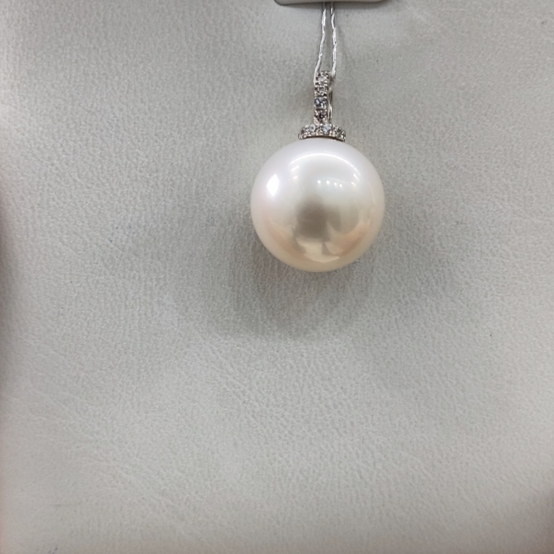 海水珍珠颈饰18K金镶嵌13-14mm