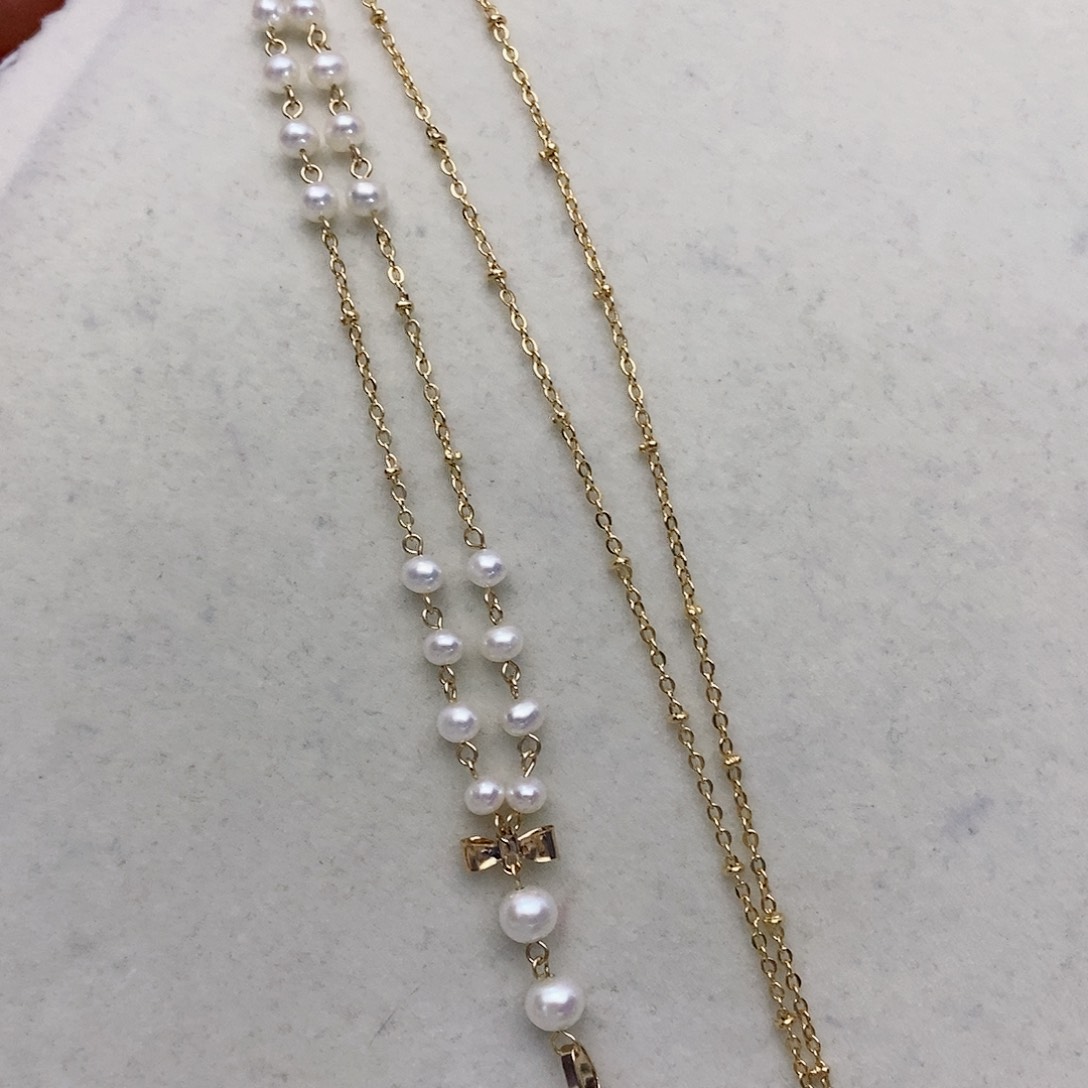 【闪购商品】淡水珍珠毛衣链合金70cm