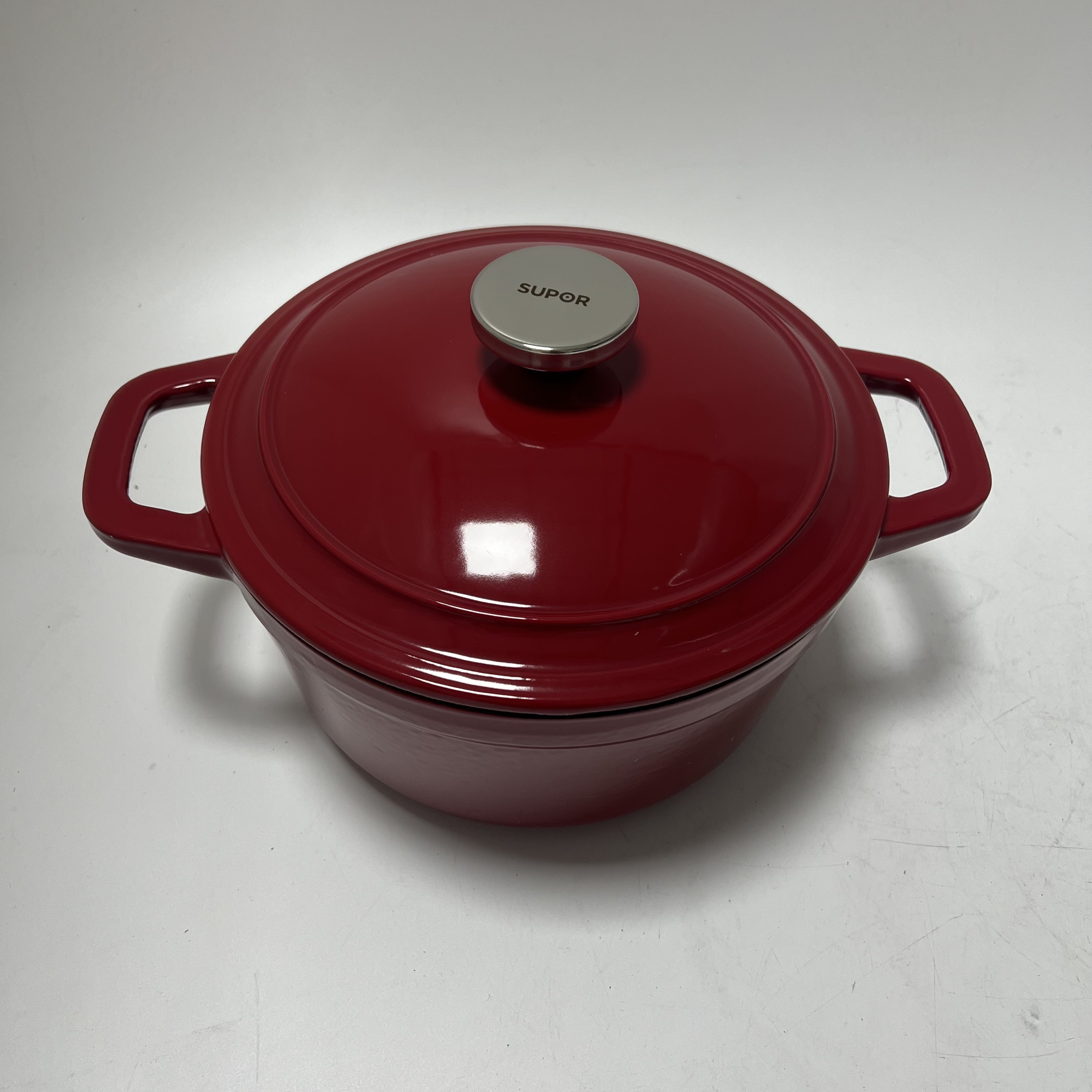 (主播福利）苏泊尔22cm红色汤锅珐琅锅铸铁锅ET22AGAF01-R  【K101】