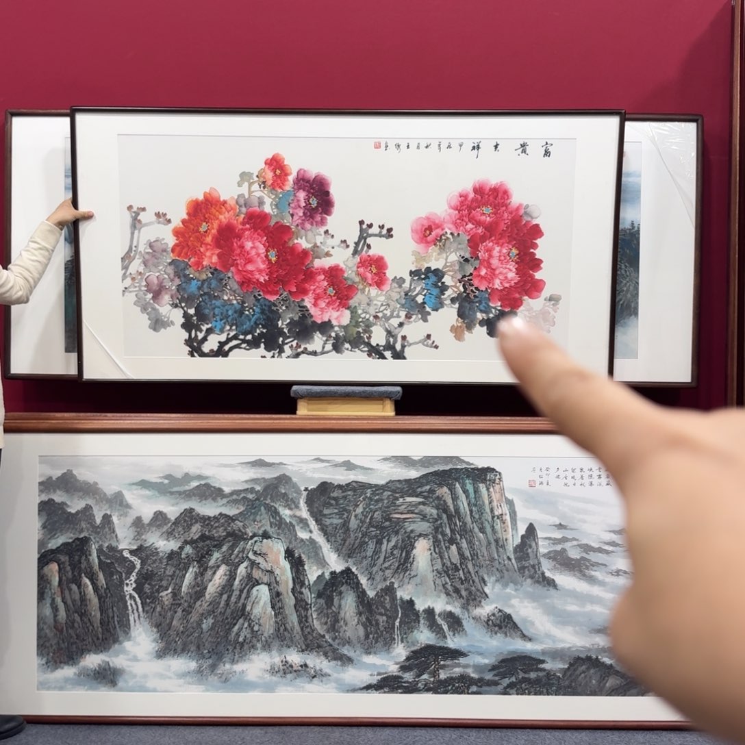 国画手绘作品带框包邮210成80