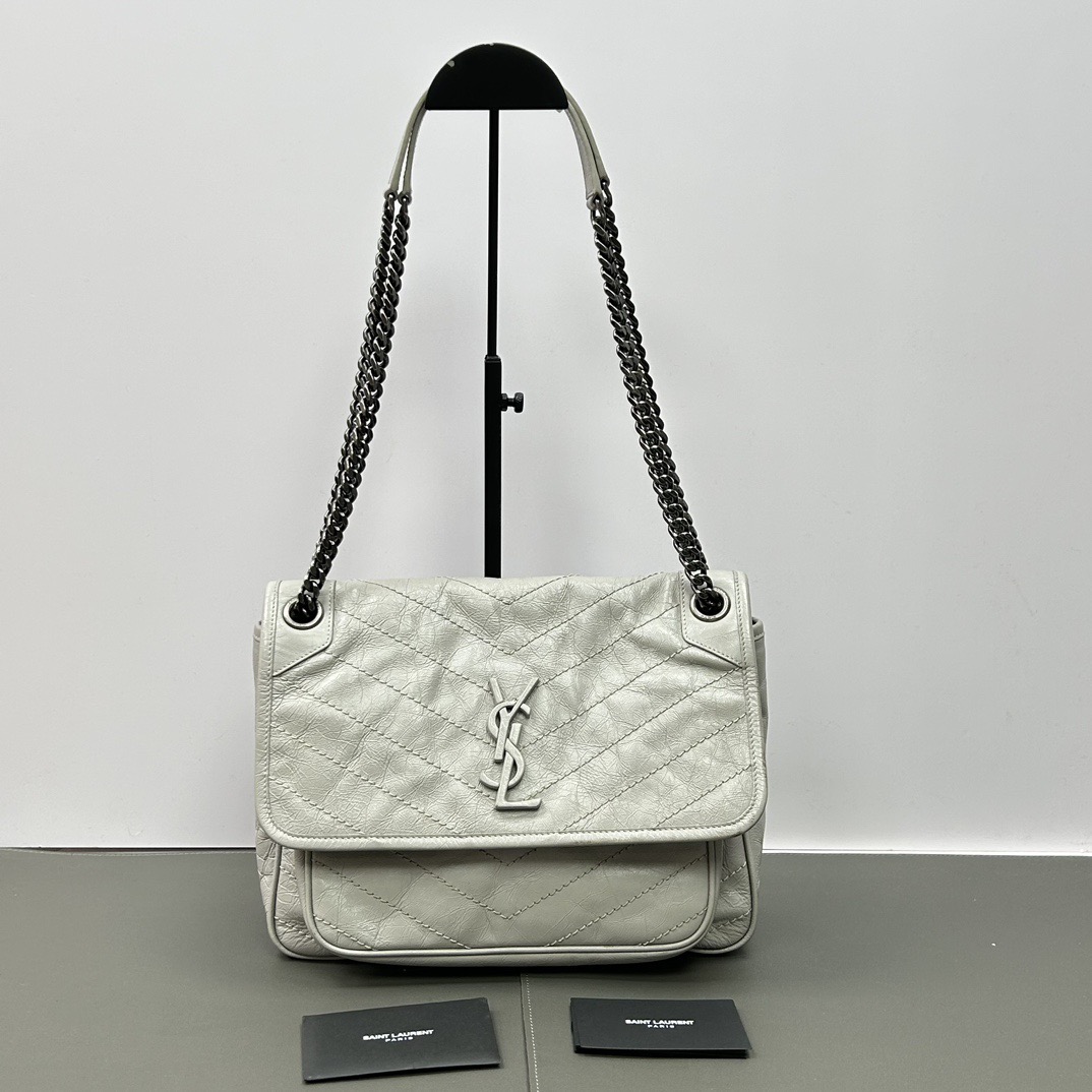 95新 YSL/圣罗兰 【小竹子首播福利】Niki灰色中号链条斜挎包