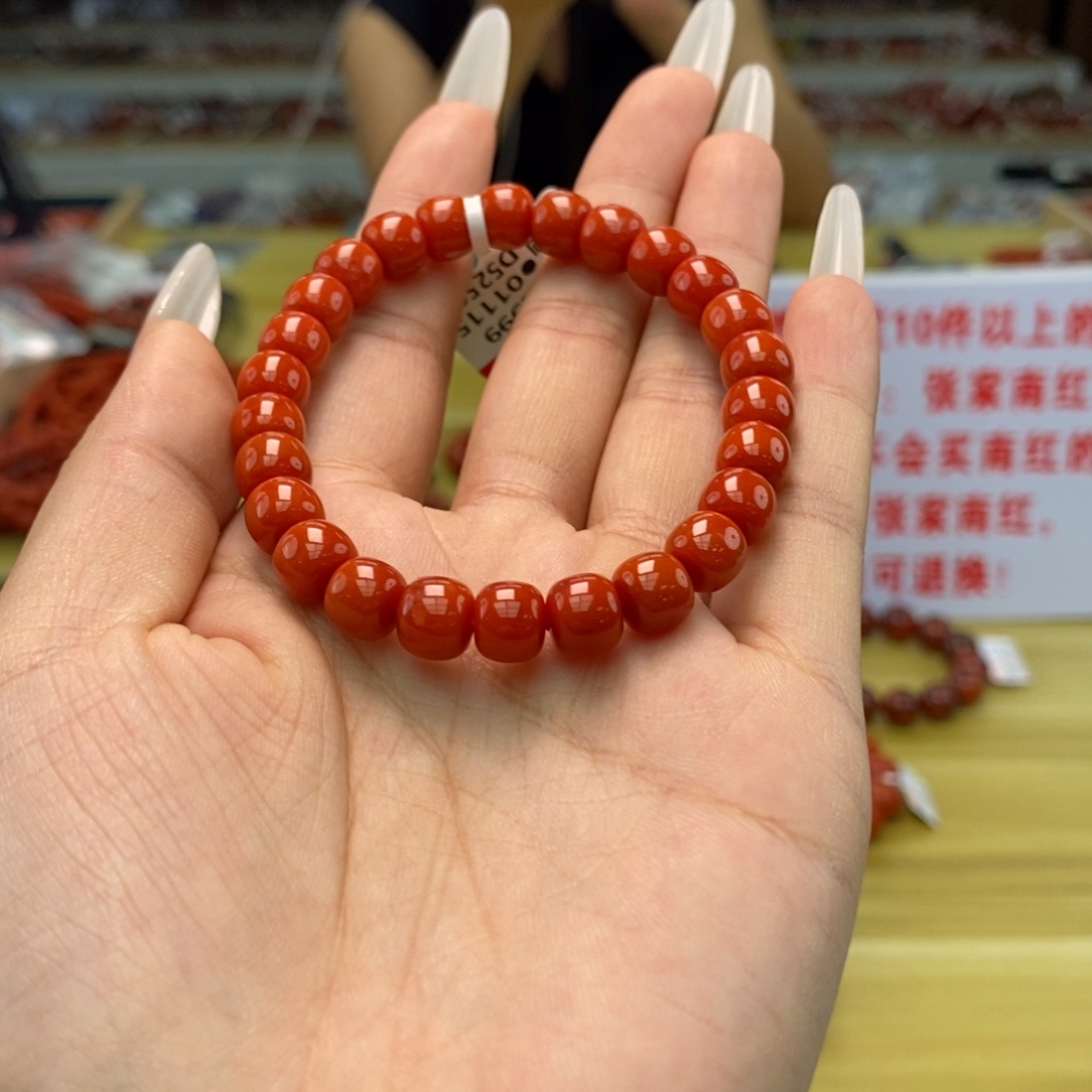 南红玛瑙8mm+单圈手串多样性发一未镶嵌