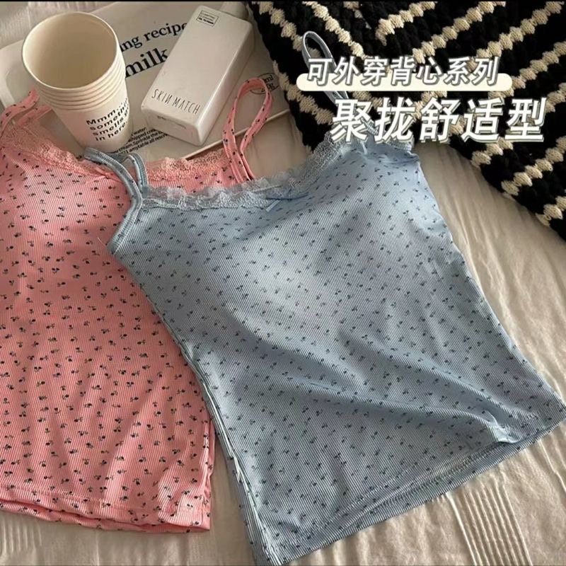 89韩版纯欲风蕾丝花边吊带背心女夏季