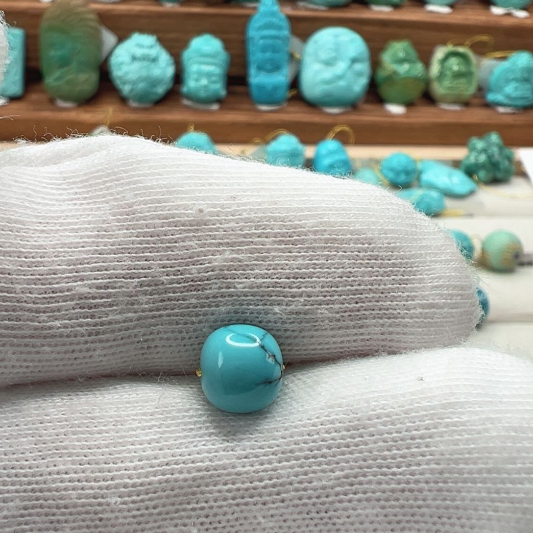 绿松石未镶嵌老型珠7mm