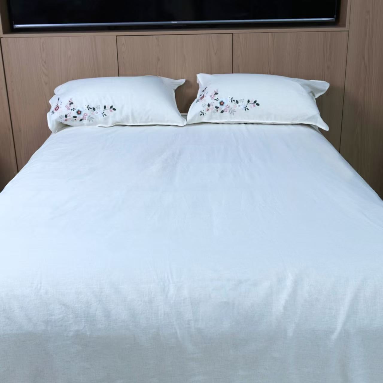 汉麻花满园床单白色