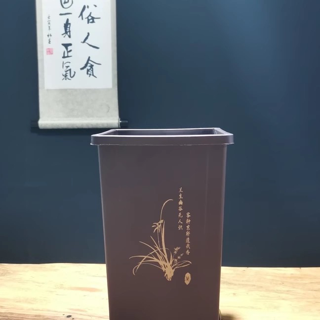 兰花专用 加厚树脂古风盆 带底座