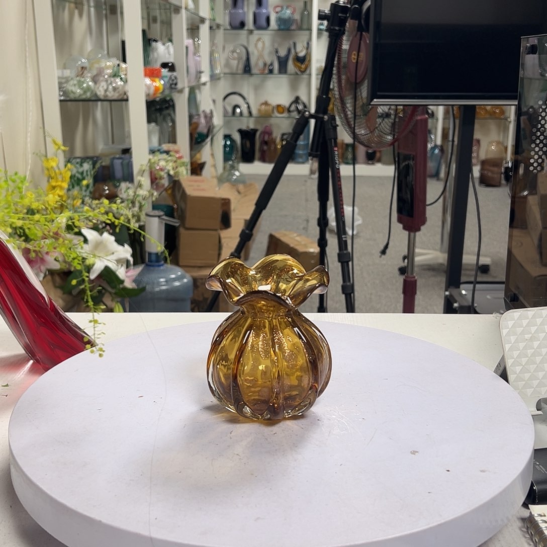 琉璃高12琥珀金星琉璃花器