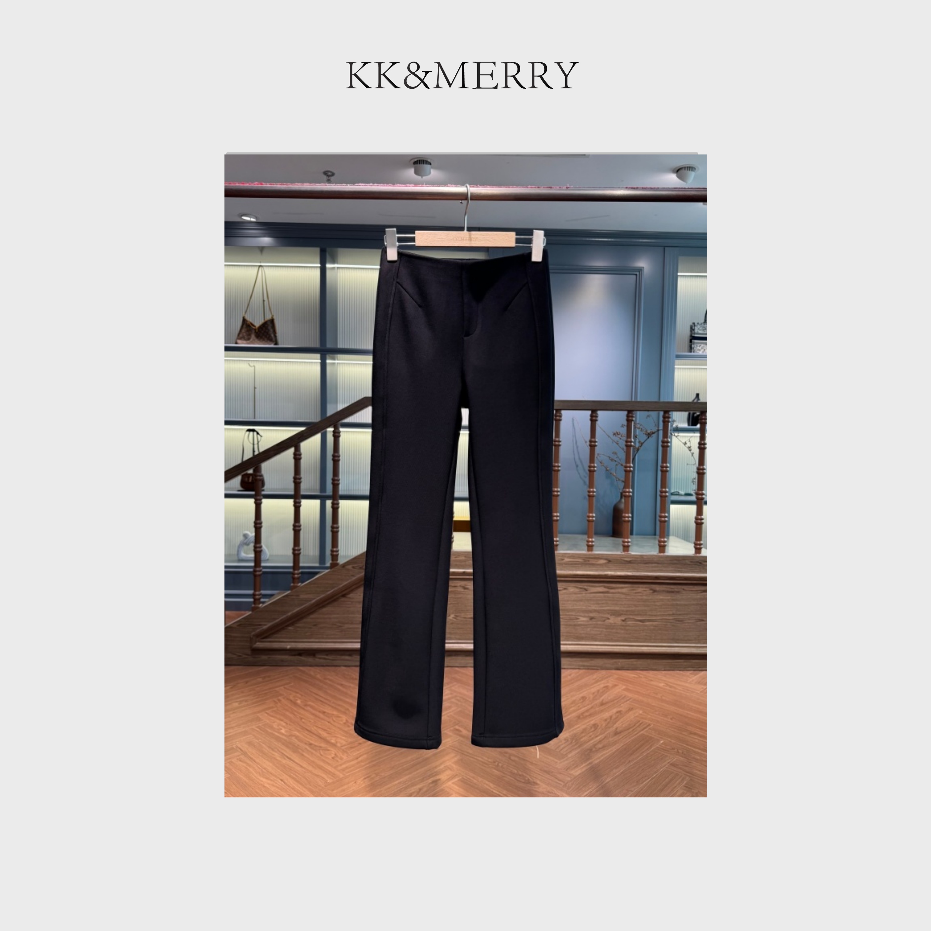KK&MERRY（超模裤）百搭加绒显瘦修身弹力松紧腰休闲裤KDBC0536