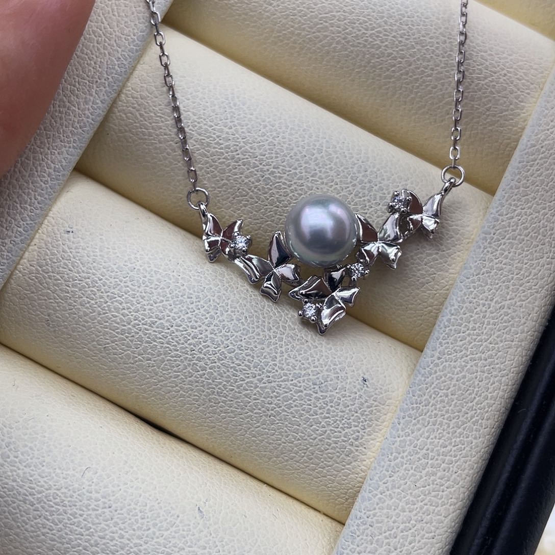 银S925镶嵌颈饰海水珍珠