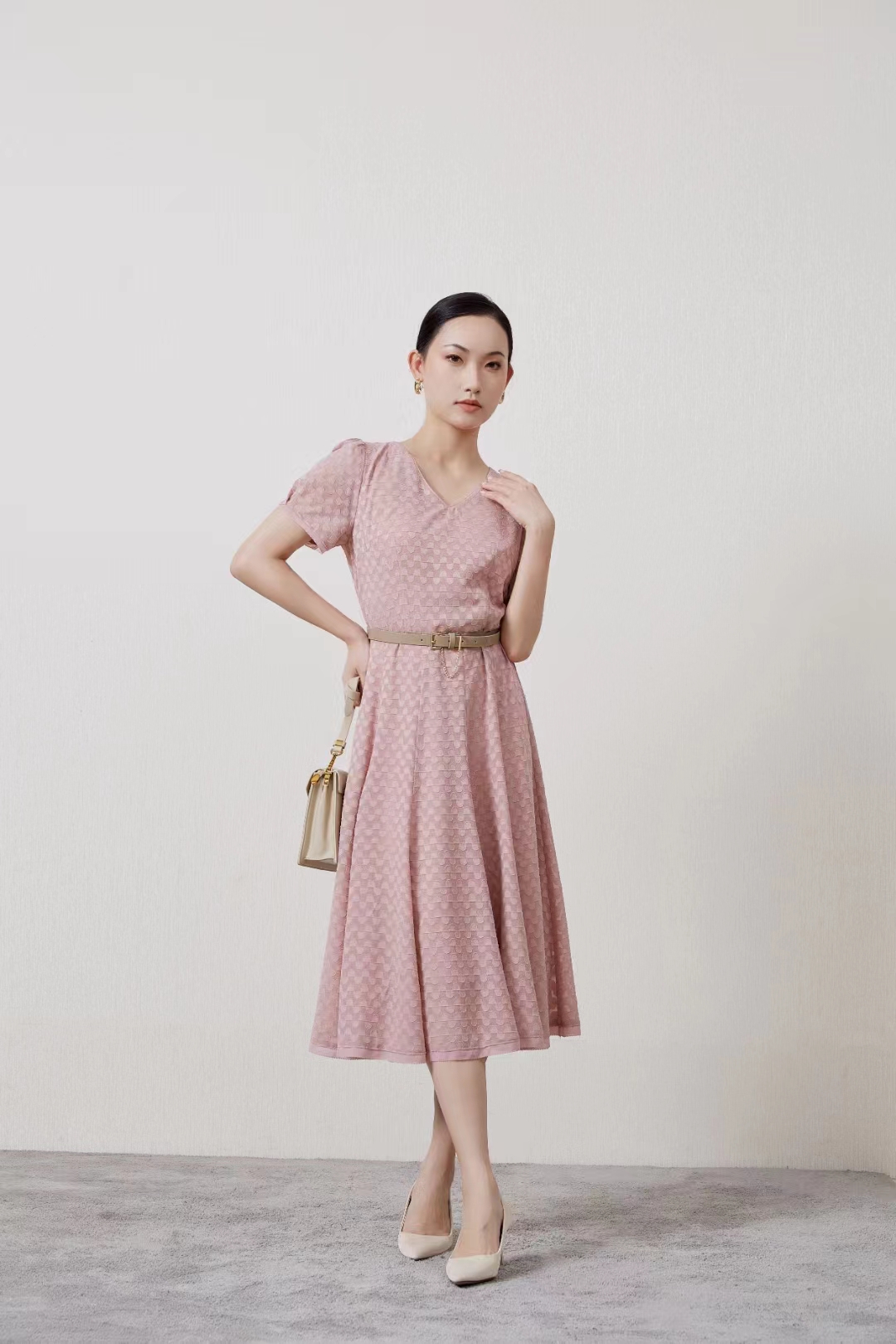 Ditto/迪图DUBD836百搭仙女风连衣裙气质修身长款