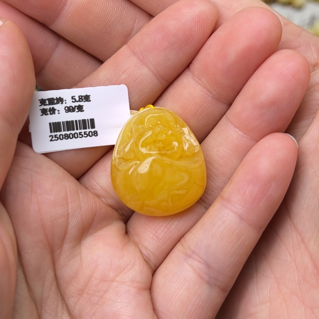 未镶嵌吊坠(不含链)蜜蜡焦皮料佛公5.8克