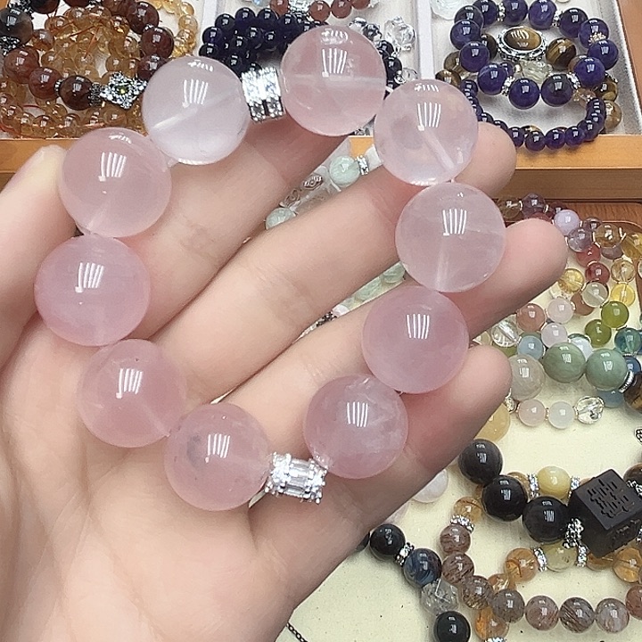 水晶手链未镶嵌西柚粉