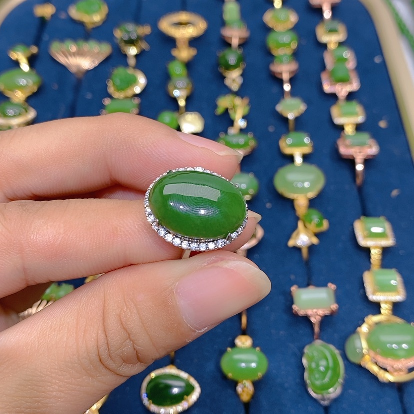 【闪购商品】和田玉（碧玉）戒指未镶嵌