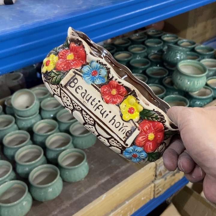 陶瓷花盆单场满9.9发17*9.5*6.5