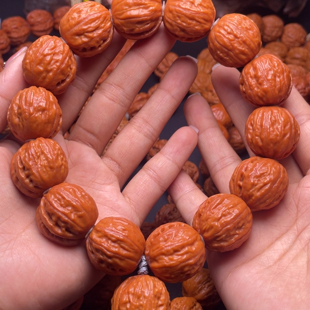 文玩核桃手串树皮纹大足球