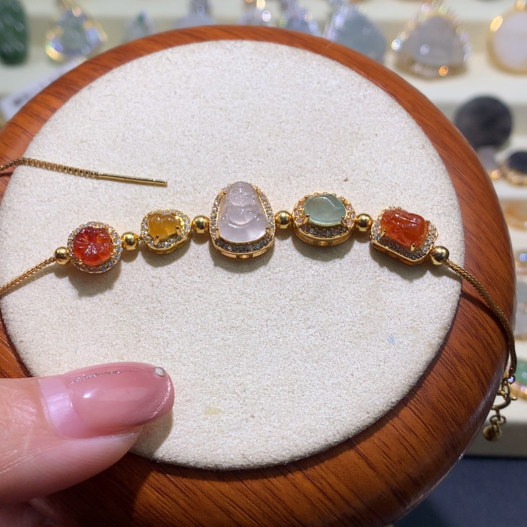 翡翠银S925镶嵌颈饰手链