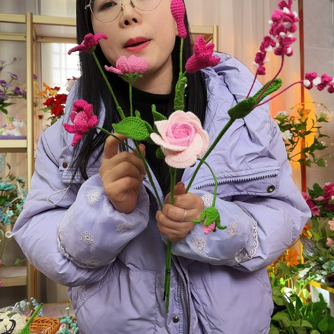 纯手工钩织钩织花束