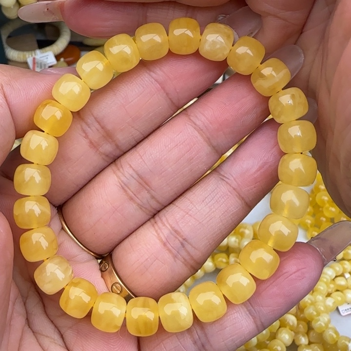 手链蜜蜡未镶嵌鸡油黄老型手串
