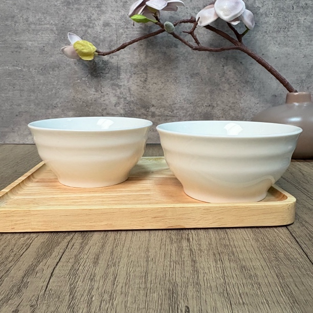 5寸雅菲线汤碗纯白色2个装4个装简约餐具米饭碗家用小碗瓷碗白瓷