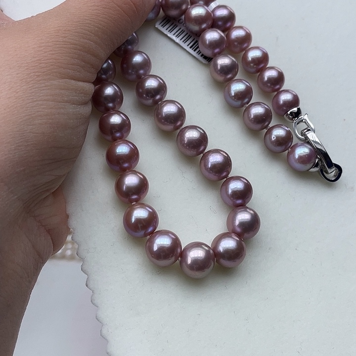 淡水珍珠颈饰银S925镶嵌卡11➕高品极光帝王紫