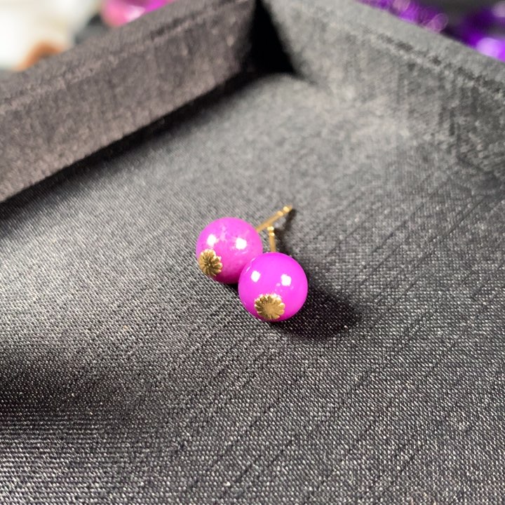 苏纪石（舒俱来）18K金镶嵌耳钉