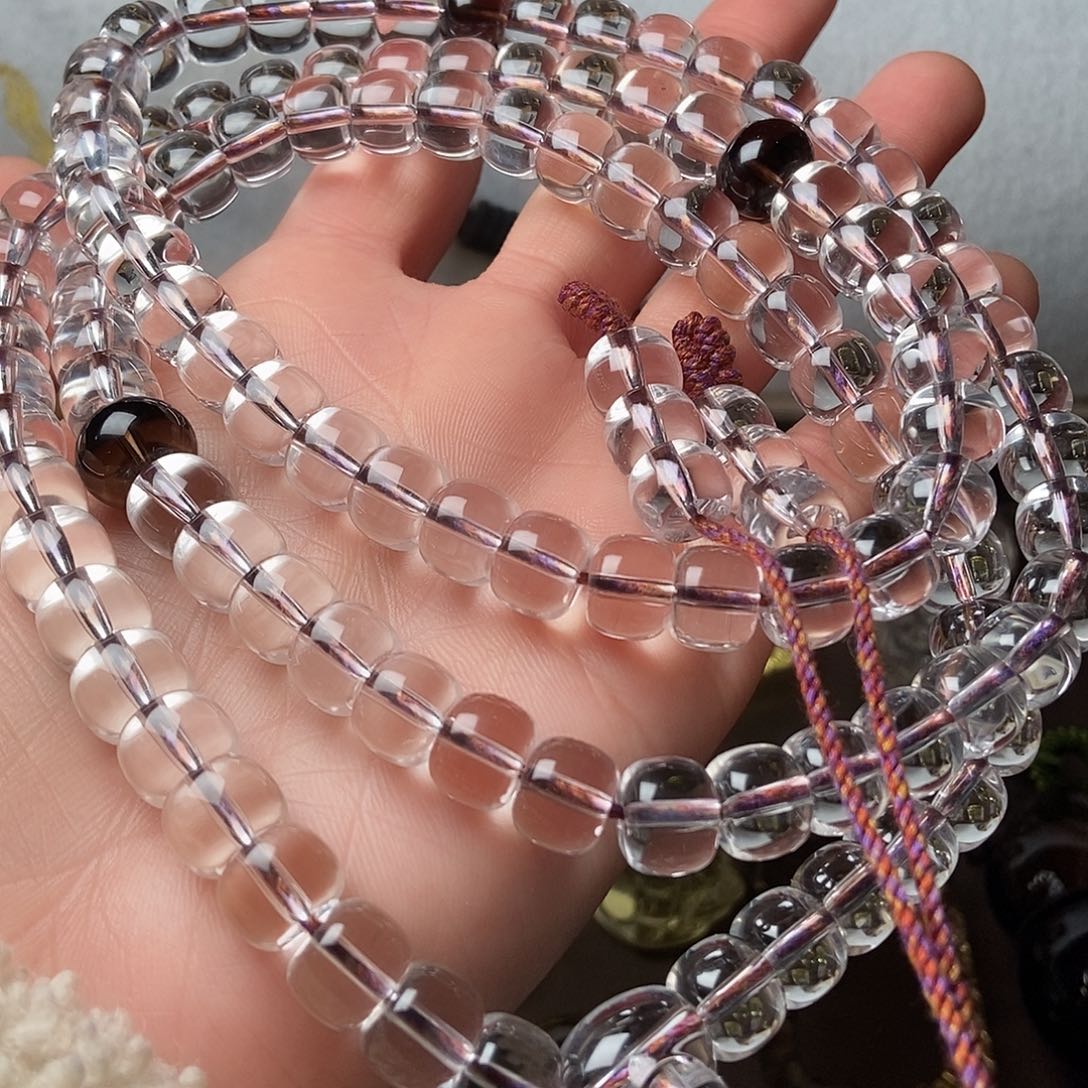 水晶套链未镶嵌水晶108颗盘珠