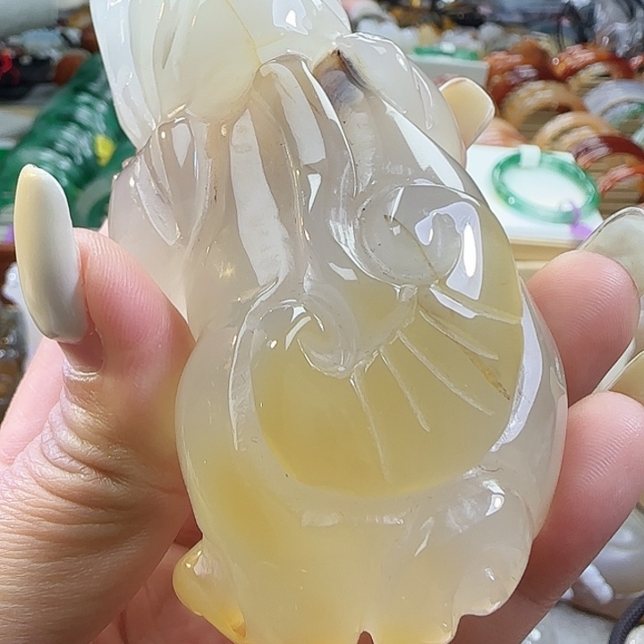 玛瑙/玉髓合金手把件