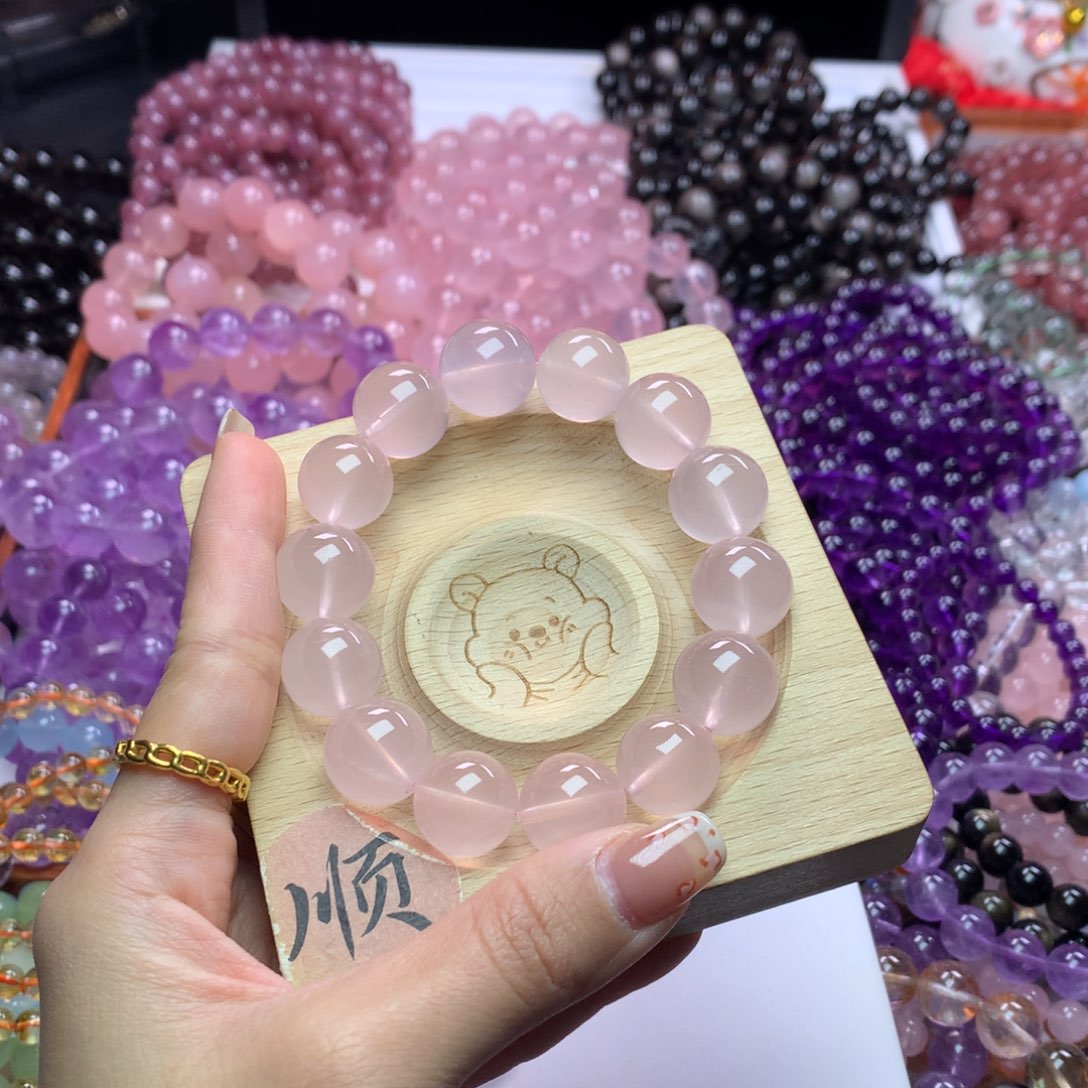 水晶手链未镶嵌妮*拍x3高品果冻粉马粉卡15+